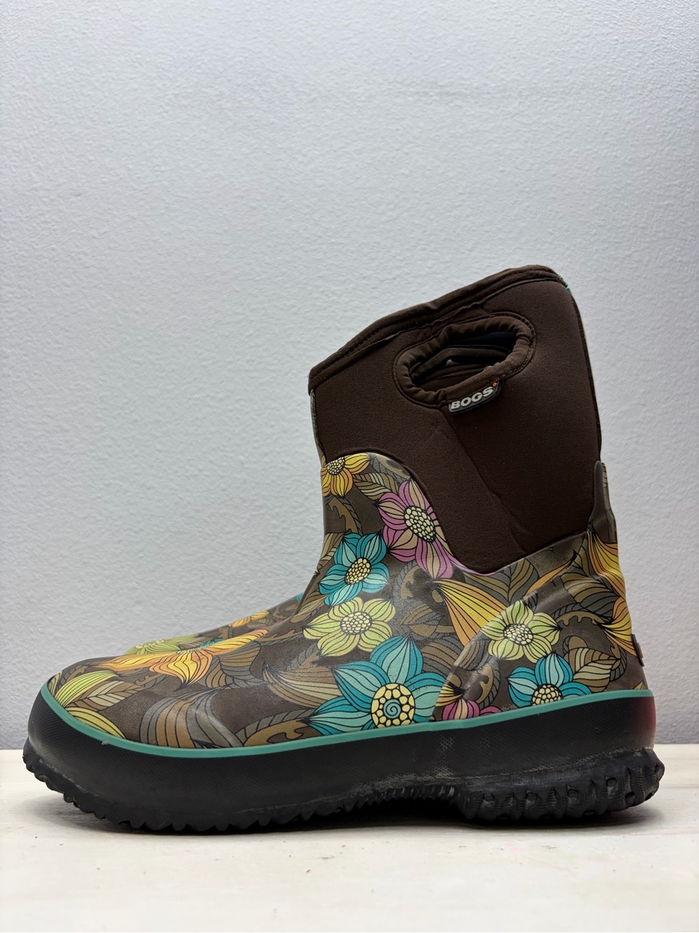 Bogs Stargazer Classic Mid Floral Rain Boots Size 8